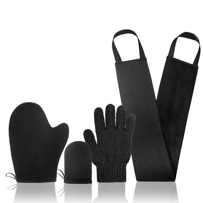 KELILO Self Tanning Mitt Set Includes Self Tanner Mitt Mini Tanning Glove Treatment Details Exfoliating Glove Self Tanner Back Applicator with Handles for Even, Streak-Free Glow - Image 1